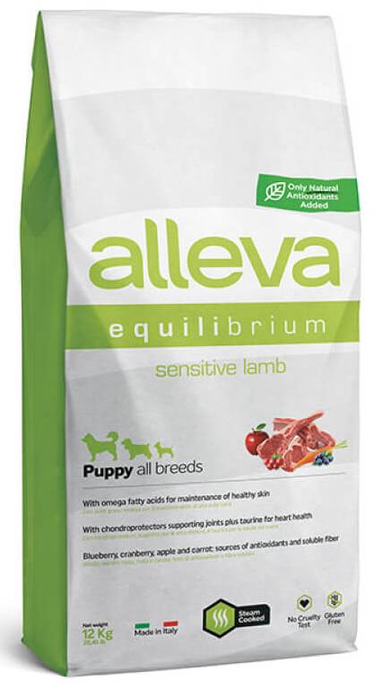 Сухой корм Alleva Equilibrium Puppy Sensitive All Breeds для щенков всех пород с чувствительным пищеварением, ягненок
